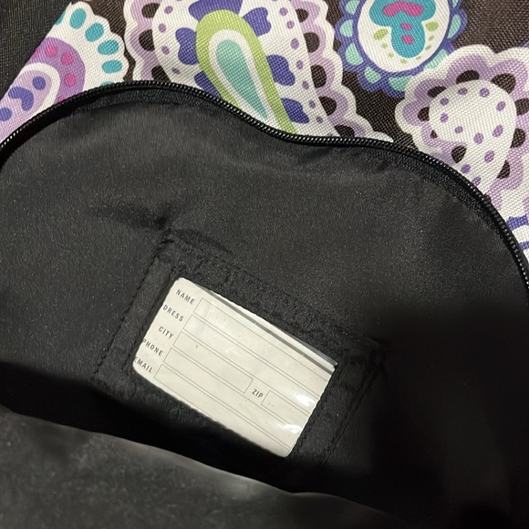 Pottery Barn Teen Black and Purple Paisley Backpack - Picture 5 of 9